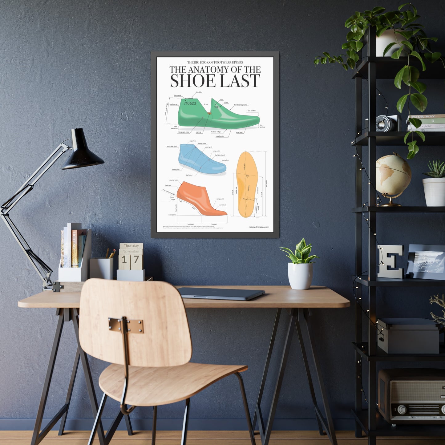 The Anatomy of the Shoe Last, Framed Poster