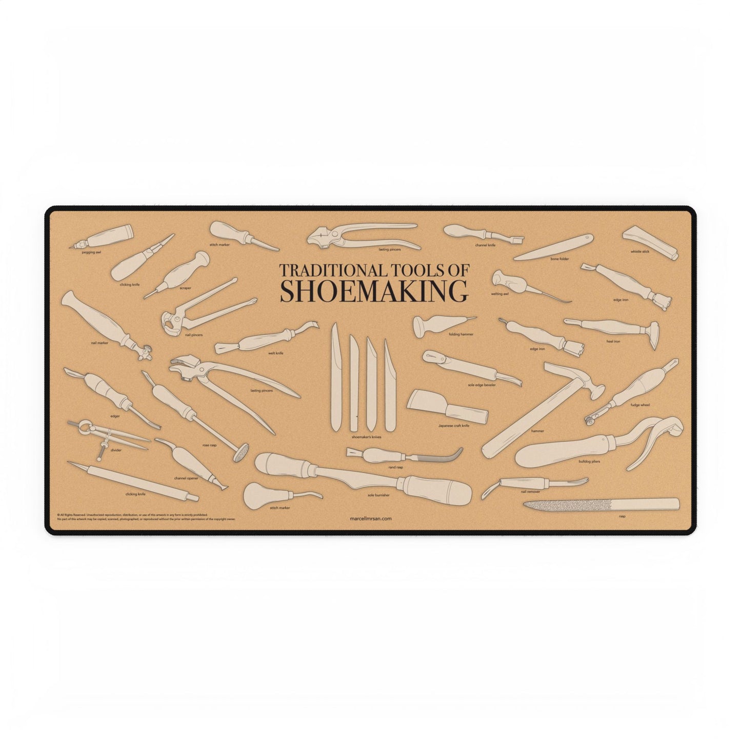 Traditional tools of Shoemaking - Desk Mat