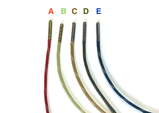 Round rope shoelace with metal aglet